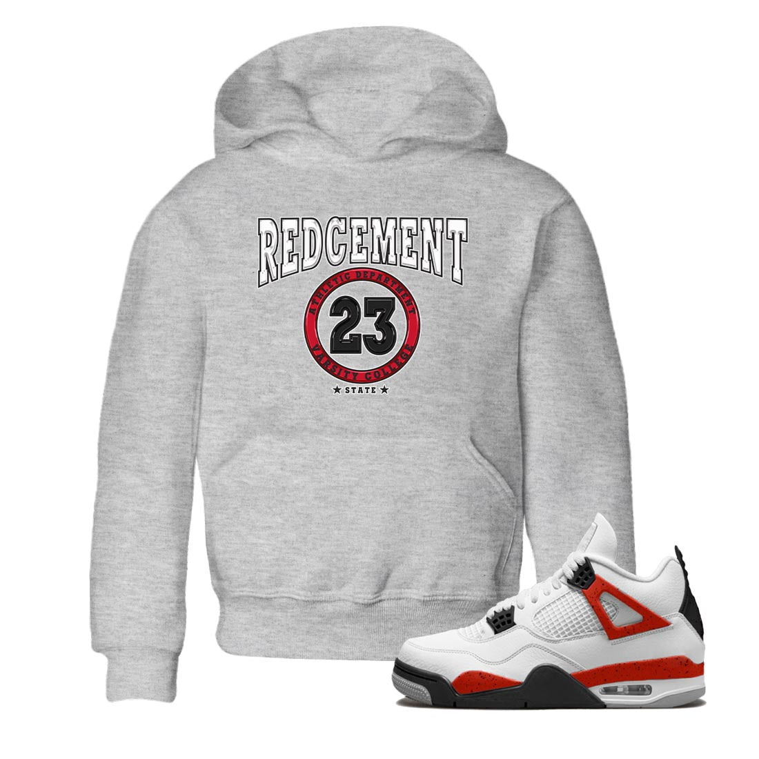4s Red Cement shirt to match jordans Varsity sneaker tees Air Jordan 4 Red Cement SNRT Sneaker Release Tees Baby Toddler Heather Grey 1 T-Shirt