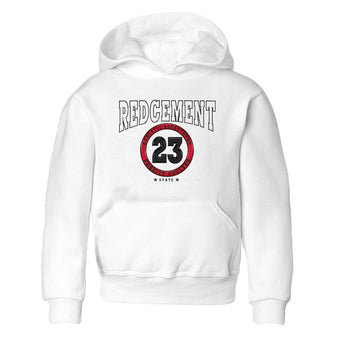 4s Red Cement shirt to match jordans Varsity sneaker tees Air Jordan 4 Red Cement SNRT Sneaker Release Tees Baby Toddler White 2 T-Shirt