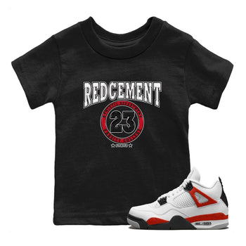 4s Red Cement shirt to match jordans Varsity sneaker tees Air Jordan 4 Red Cement SNRT Sneaker Release Tees Baby Toddler Black 1 T-Shirt
