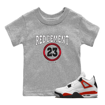 4s Red Cement shirt to match jordans Varsity sneaker tees Air Jordan 4 Red Cement SNRT Sneaker Release Tees Baby Toddler Heather Grey 1 T-Shirt