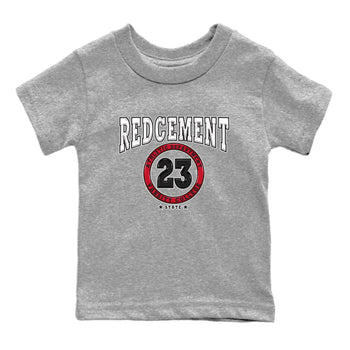 4s Red Cement shirt to match jordans Varsity sneaker tees Air Jordan 4 Red Cement SNRT Sneaker Release Tees Baby Toddler Heather Grey 2 T-Shirt