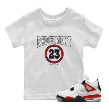 4s Red Cement shirt to match jordans Varsity sneaker tees Air Jordan 4 Red Cement SNRT Sneaker Release Tees Baby Toddler White 1 T-Shirt