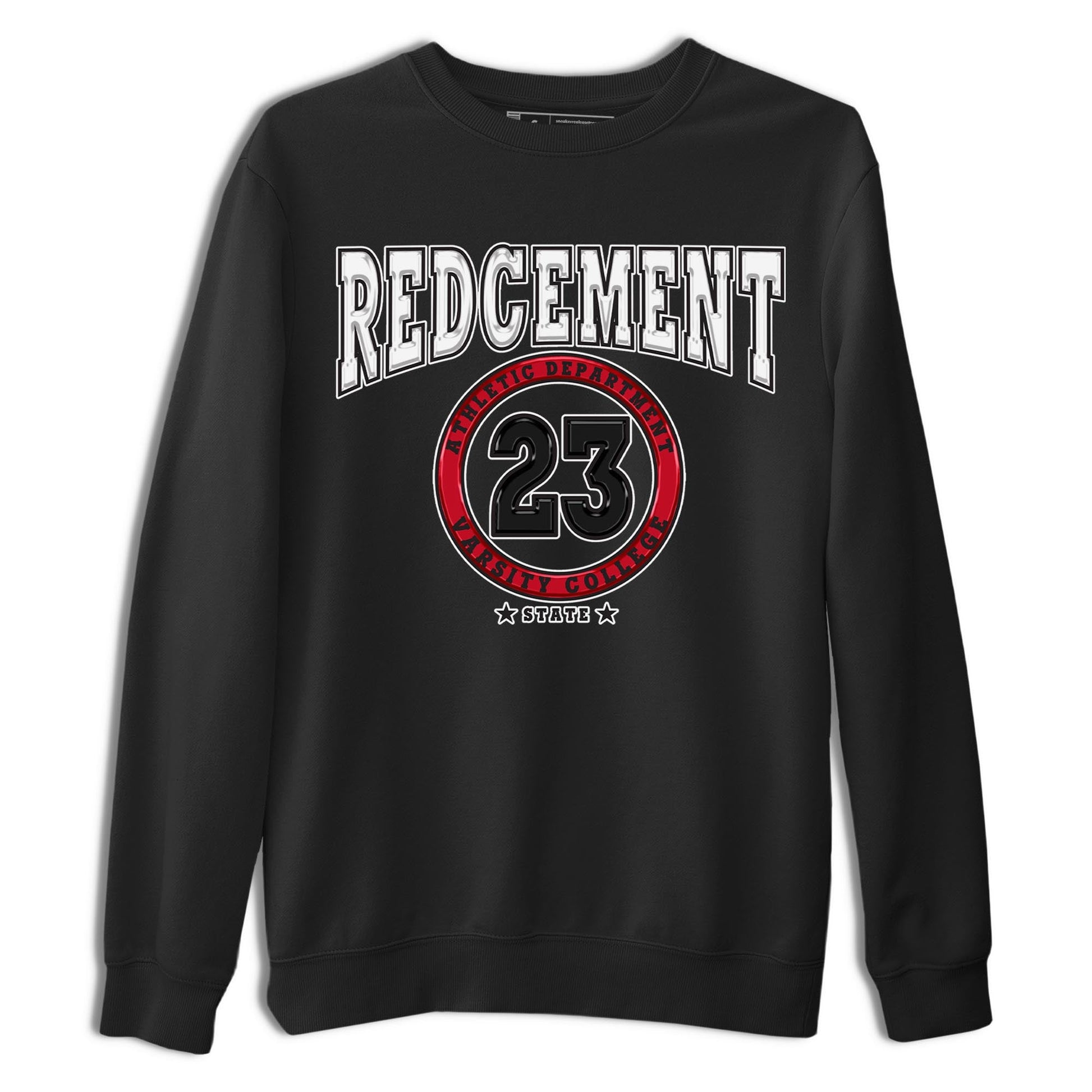 4s Red Cement shirt to match jordans Varsity sneaker tees Air Jordan 4 Red Cement SNRT Sneaker Release Tees Crew Neck Casual Unisex Black 2 T-Shirt