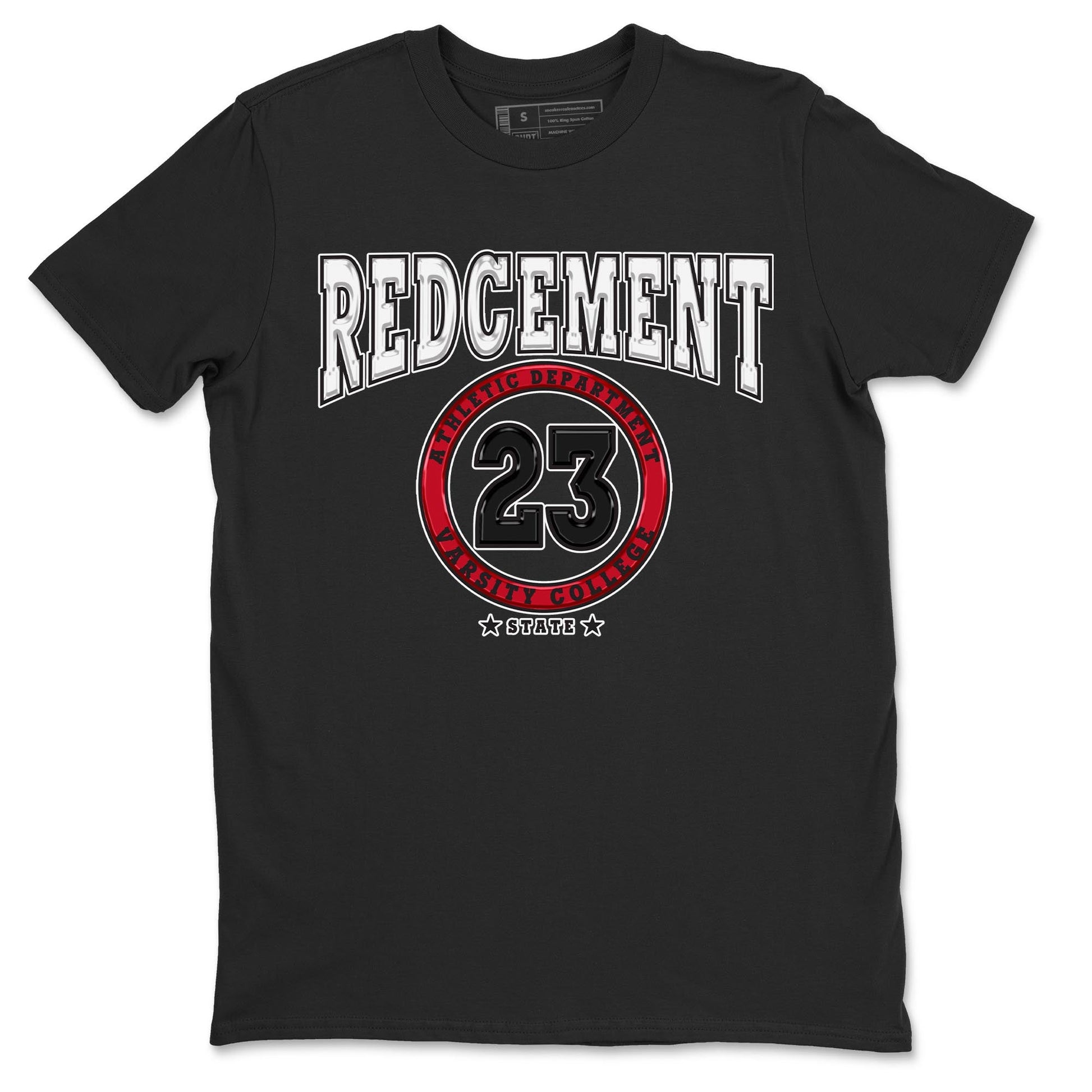 4s Red Cement shirt to match jordans Varsity sneaker tees Air Jordan 4 Red Cement SNRT Sneaker Release Tees Crew Neck Casual Unisex Black 2 T-Shirt