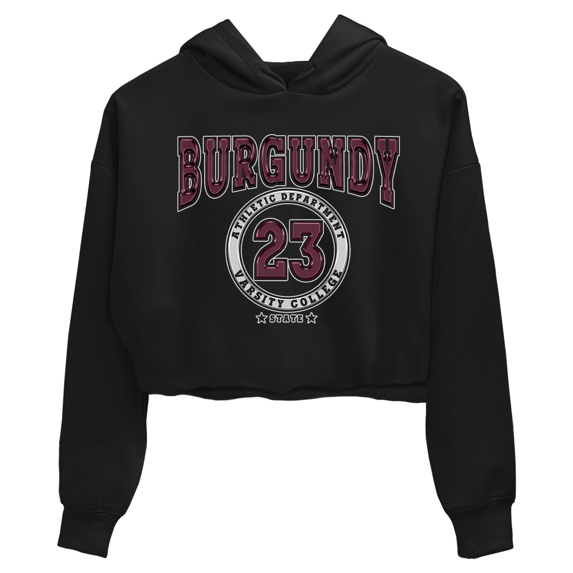 Jordan 5 Burgundy shirt to match jordans Varsity sneaker tees Crew Neck AJ5 Burgundy SNRT Sneaker Release Tees Black 2 Crop T-Shirt