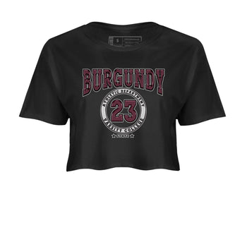 Jordan 5 Burgundy shirt to match jordans Varsity sneaker tees Crew Neck AJ5 Burgundy SNRT Sneaker Release Tees Black 2 Crop T-Shirt