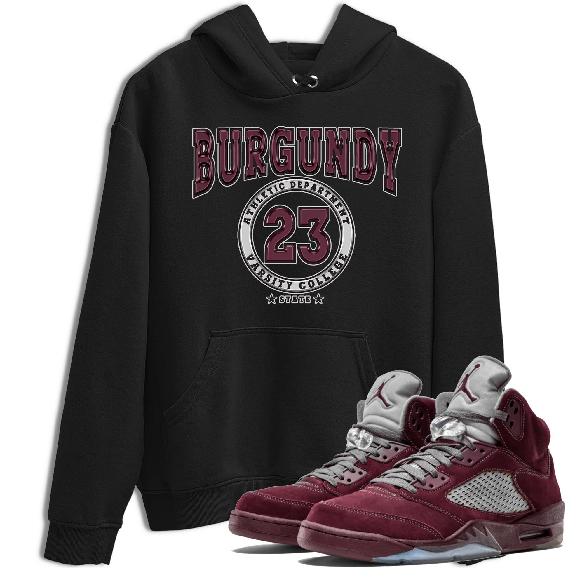 Jordan 5 Burgundy shirt to match jordans Varsity sneaker tees Crew Neck AJ5 Burgundy SNRT Sneaker Release Tees Unisex Casual Shirts Black 1 T-Shirt