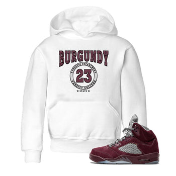 Jordan 5 Burgundy shirt to match jordans Varsity sneaker tees Crew Neck AJ5 Burgundy SNRT Sneaker Release Tees Baby Toddler White 1 T-Shirt