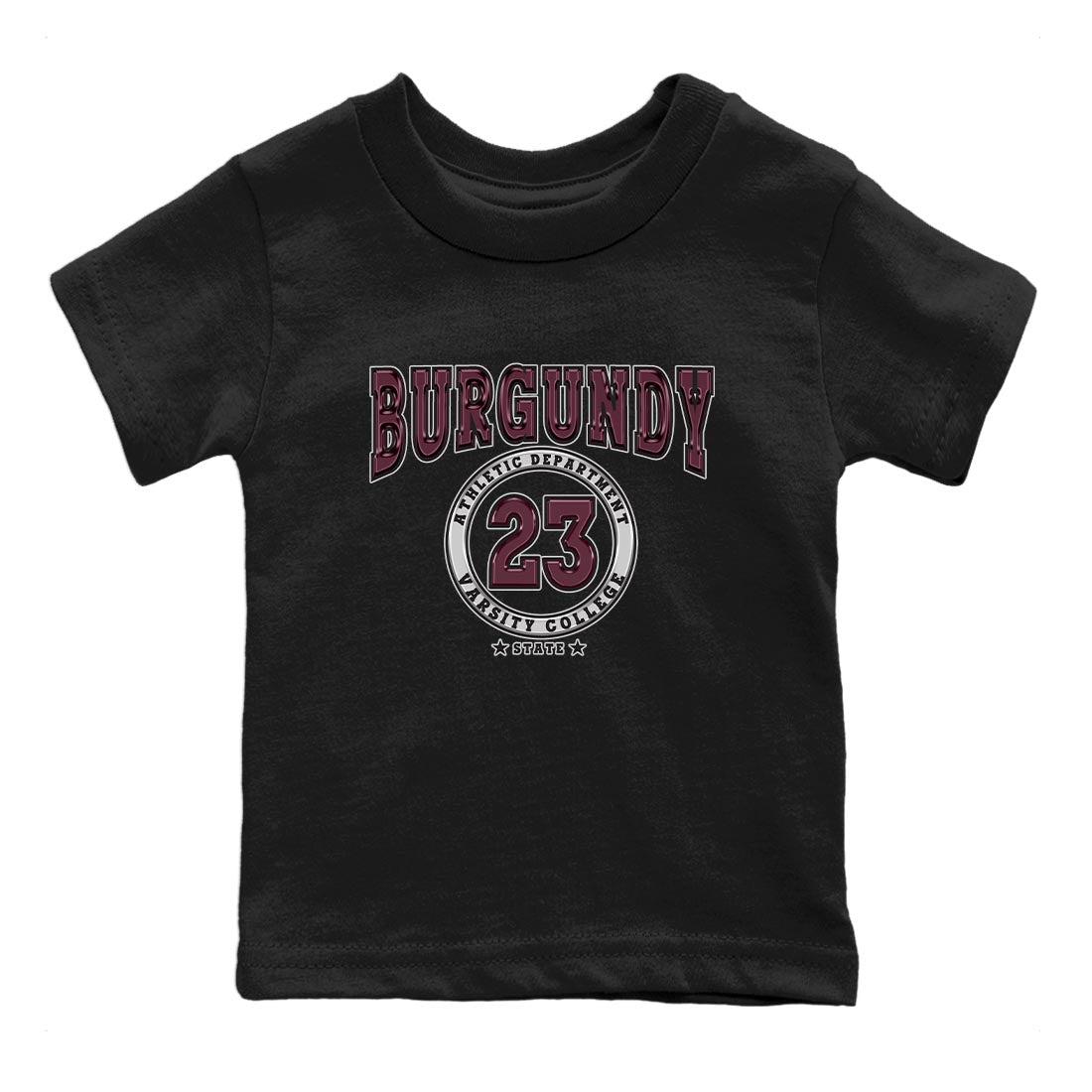 Jordan 5 Burgundy shirt to match jordans Varsity sneaker tees Crew Neck AJ5 Burgundy SNRT Sneaker Release Tees Baby Toddler Black 2 T-Shirt