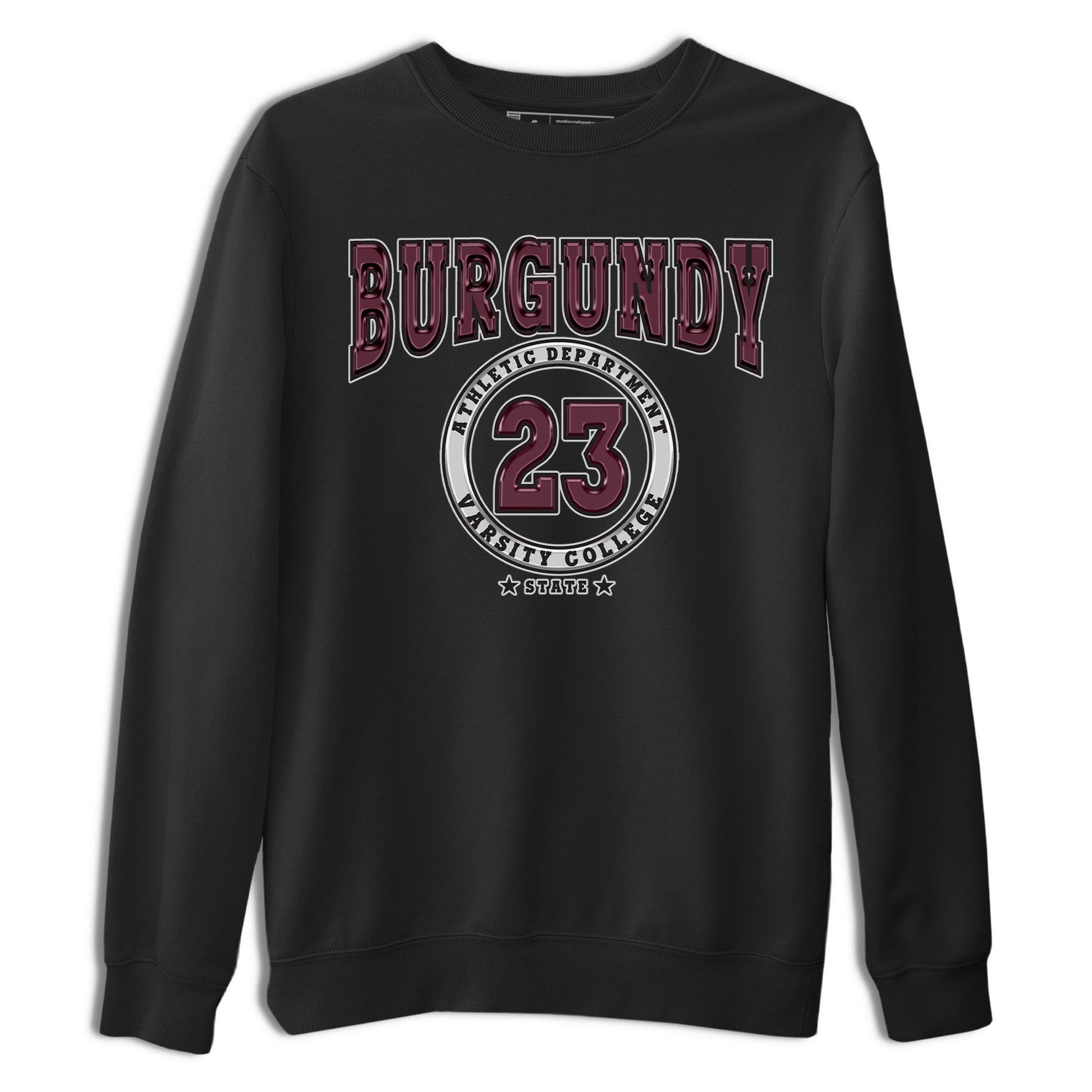 Jordan 5 Burgundy shirt to match jordans Varsity sneaker tees Crew Neck AJ5 Burgundy SNRT Sneaker Release Tees Unisex Casual Shirts Black 2 T-Shirt