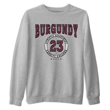 Jordan 5 Burgundy shirt to match jordans Varsity sneaker tees Crew Neck AJ5 Burgundy SNRT Sneaker Release Tees Unisex Casual Shirts Heather Grey 2 T-Shirt