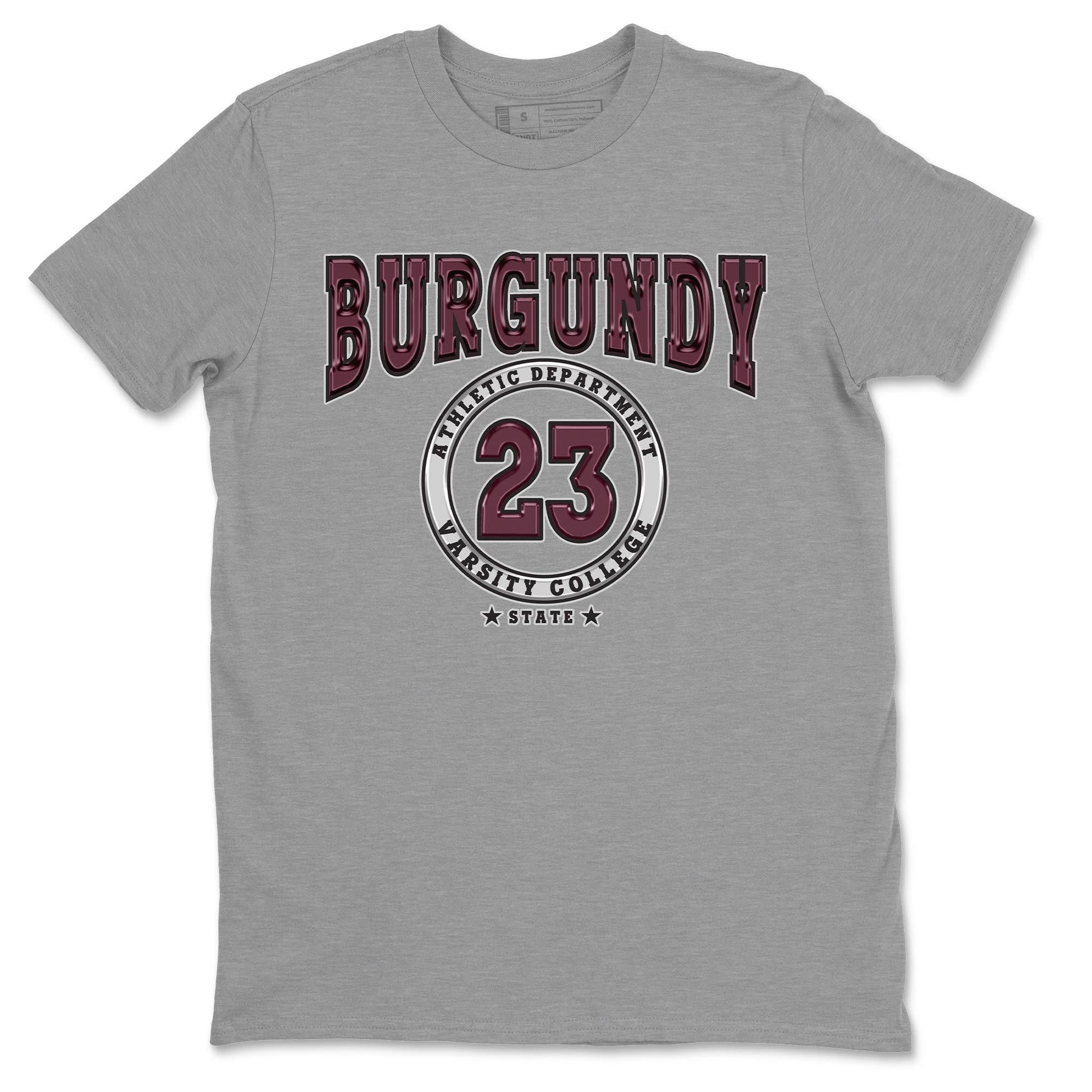 Jordan 5 Burgundy shirt to match jordans Varsity sneaker tees Crew Neck AJ5 Burgundy SNRT Sneaker Release Tees Unisex Casual Shirts Heather Grey 2 T-Shirt