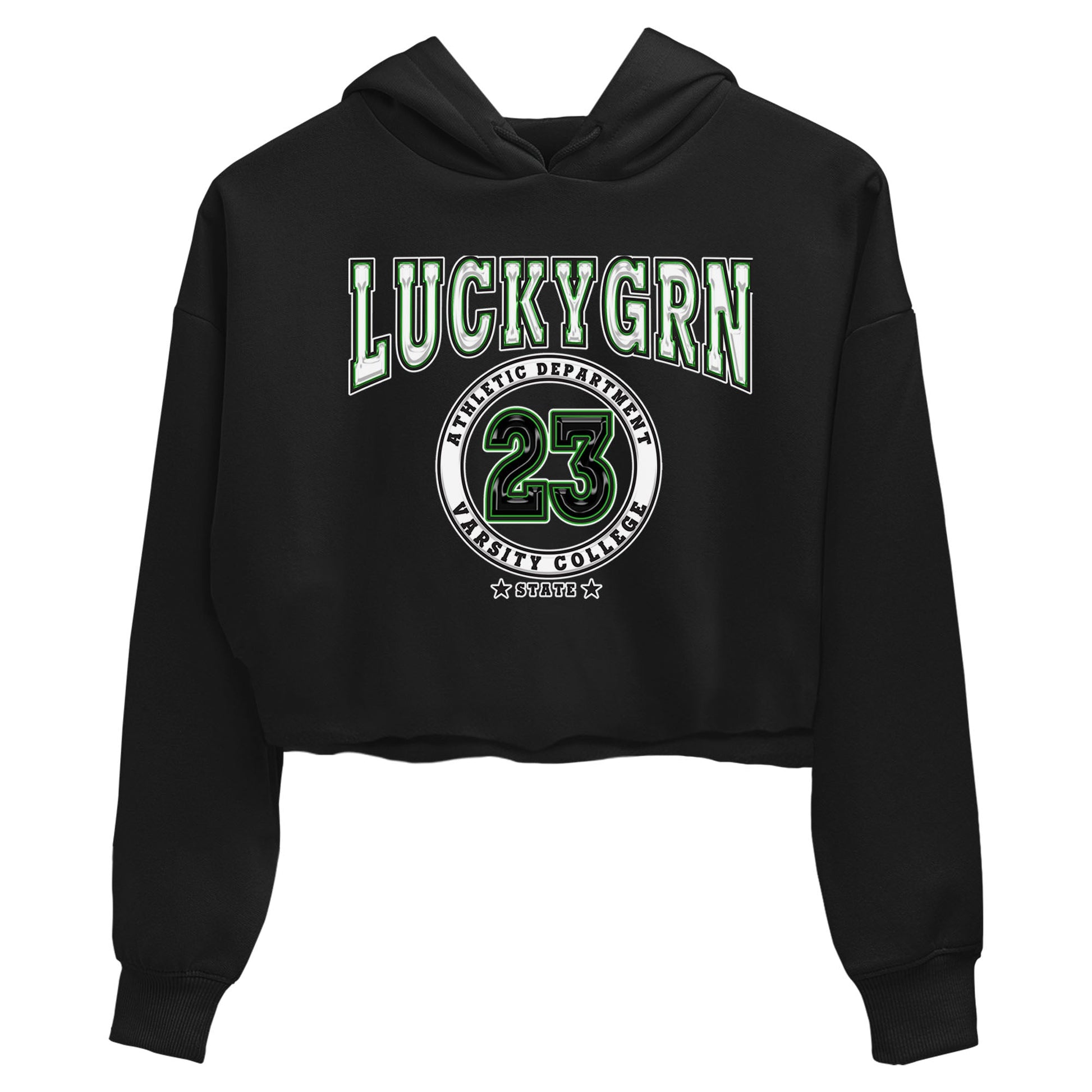 5s Lucky Green shirt to match jordans Varsity sneaker tees Air Jordan 5 Lucky Green SNRT Sneaker Release Tees Black 2 crop length shirt