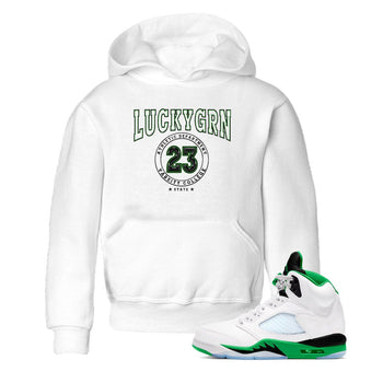 5s Lucky Green shirt to match jordans Varsity sneaker tees Air Jordan 5 Lucky Green SNRT sneaker release tees baby toddler White 1 cotton Shirt