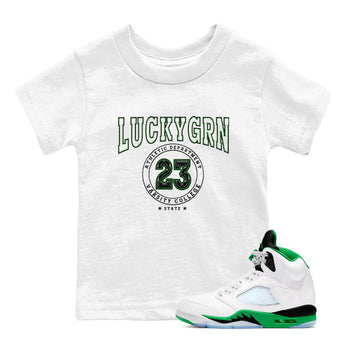 5s Lucky Green shirt to match jordans Varsity sneaker tees Air Jordan 5 Lucky Green SNRT sneaker release tees baby toddler White 1 cotton Shirt