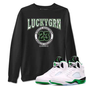 5s Lucky Green shirt to match jordans Varsity sneaker tees Air Jordan 5 Lucky Green SNRT Sneaker Release Tees unisex cotton Black 1 crew neck shirt