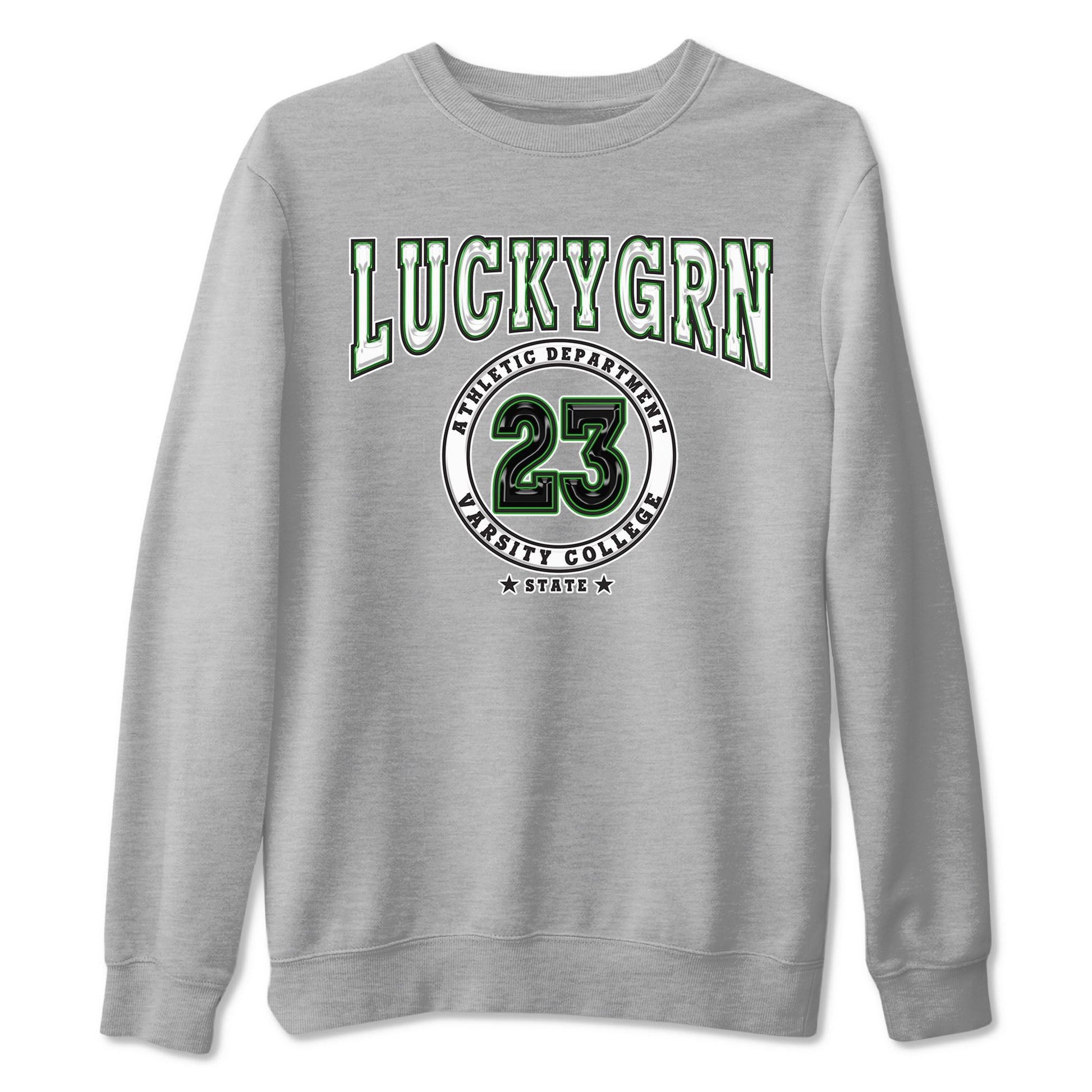 5s Lucky Green shirt to match jordans Varsity sneaker tees Air Jordan 5 Lucky Green SNRT Sneaker Release Tees unisex cotton Heather Grey 2 crew neck shirt