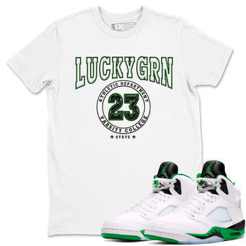 5s Lucky Green shirt to match jordans Varsity sneaker tees Air Jordan 5 Lucky Green SNRT Sneaker Release Tees unisex cotton White 1 crew neck shirt