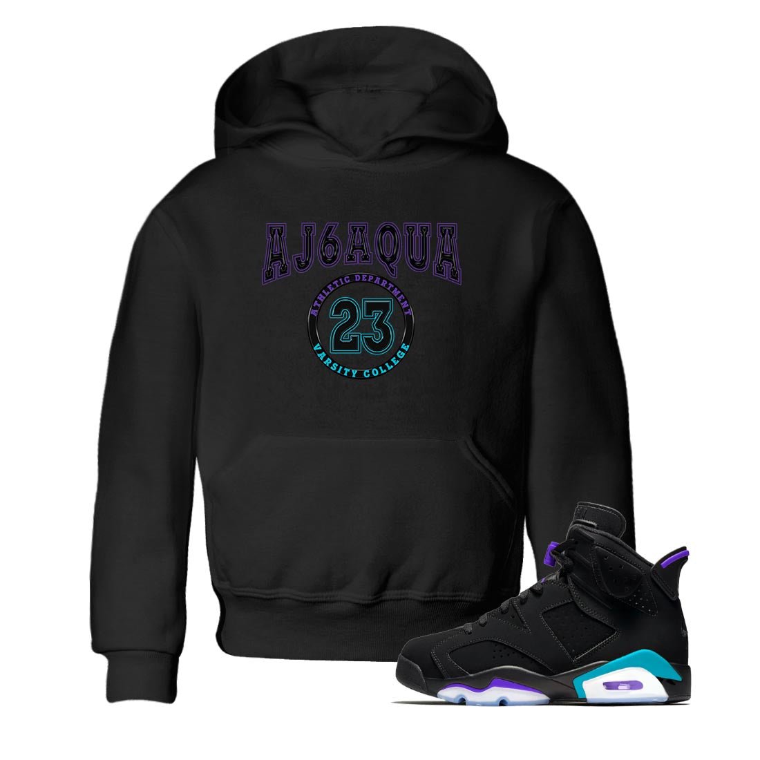 AJ6 Aqua shirt to match jordans Varsity sneaker release tees Air Jordan 6 Aqua SNRT Sneaker Tees Baby Toddler Black 1 T-Shirt