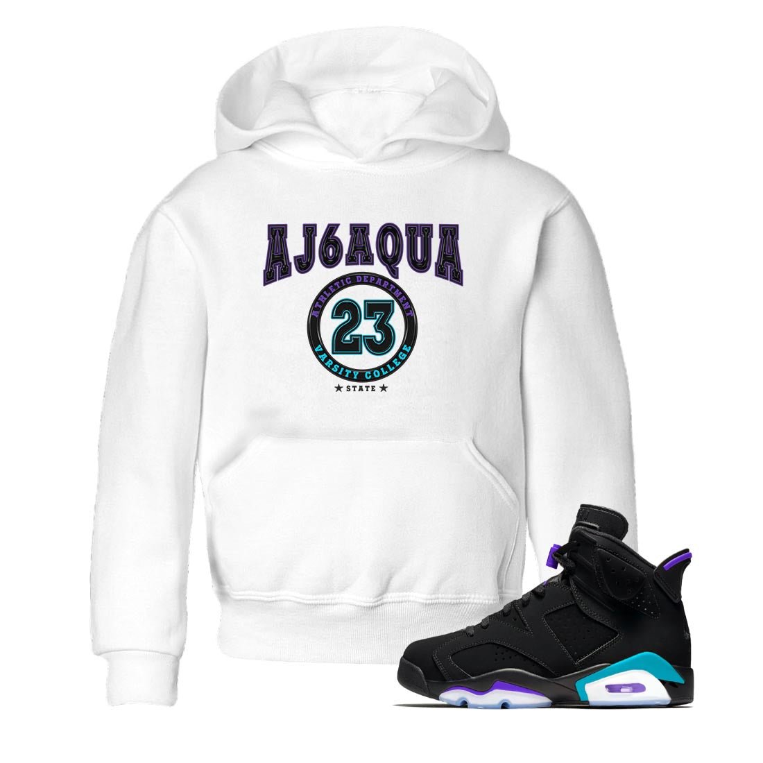 AJ6 Aqua shirt to match jordans Varsity sneaker release tees Air Jordan 6 Aqua SNRT Sneaker Tees Baby Toddler White 1 T-Shirt
