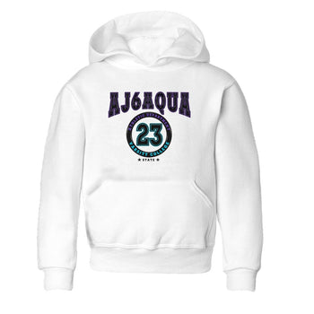 AJ6 Aqua shirt to match jordans Varsity sneaker release tees Air Jordan 6 Aqua SNRT Sneaker Tees Baby Toddler White 2 T-Shirt