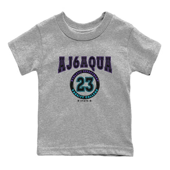 AJ6 Aqua shirt to match jordans Varsity sneaker release tees Air Jordan 6 Aqua SNRT Sneaker Tees Baby Toddler Heather Grey 2 T-Shirt
