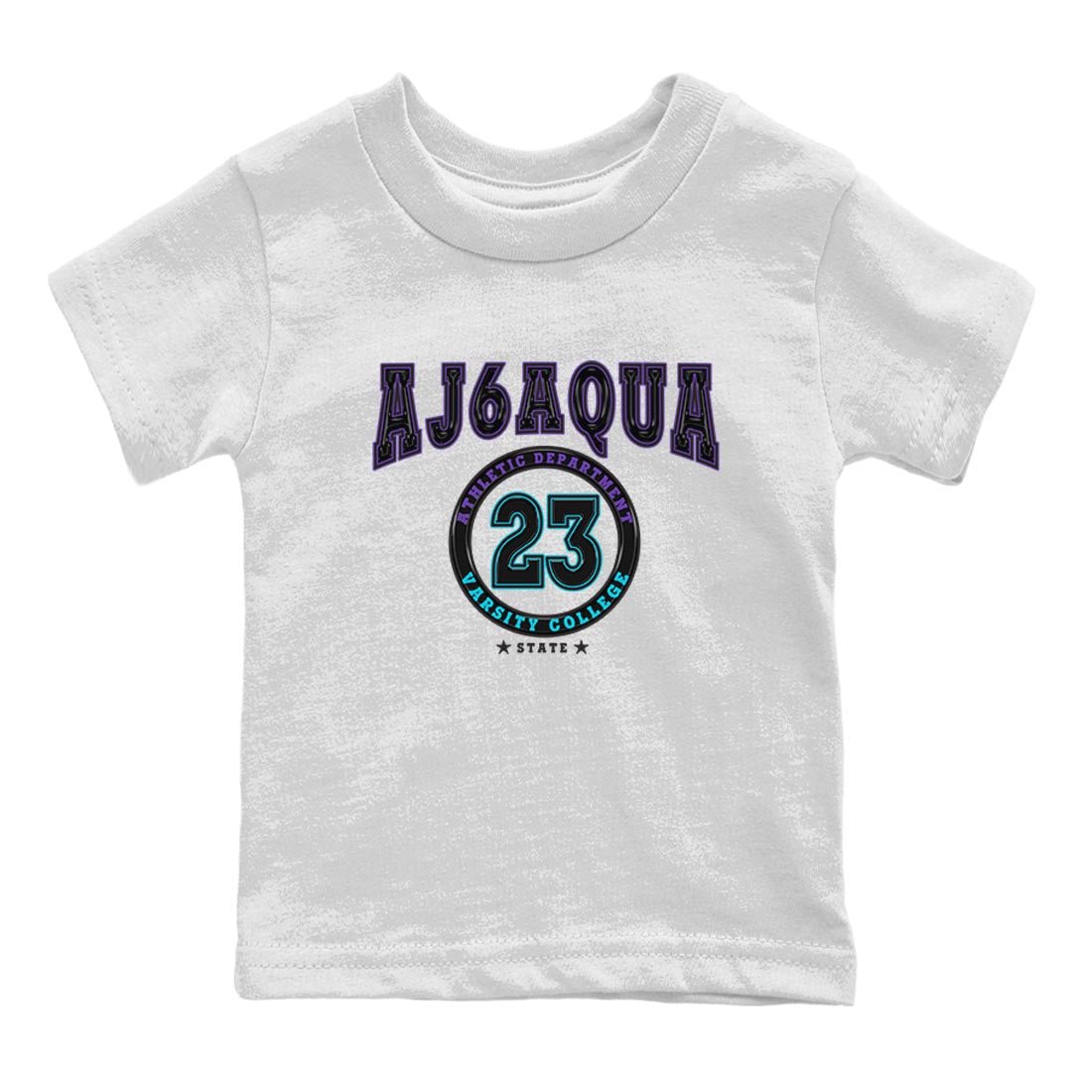 AJ6 Aqua shirt to match jordans Varsity sneaker release tees Air Jordan 6 Aqua SNRT Sneaker Tees Baby Toddler White 2 T-Shirt