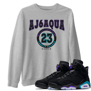 AJ6 Aqua shirt to match jordans Varsity sneaker release tees Air Jordan 6 Aqua SNRT Sneaker Tees Unisex Streetwear Clothing Heather Grey 1 T-Shirt