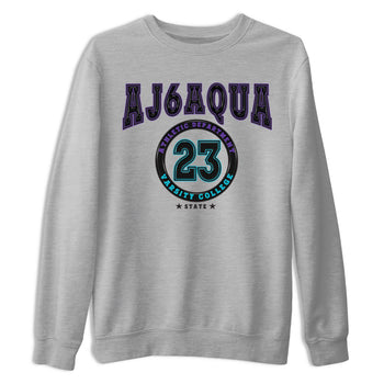 AJ6 Aqua shirt to match jordans Varsity sneaker release tees Air Jordan 6 Aqua SNRT Sneaker Tees Unisex Streetwear Clothing Heather Grey 2 T-Shirt