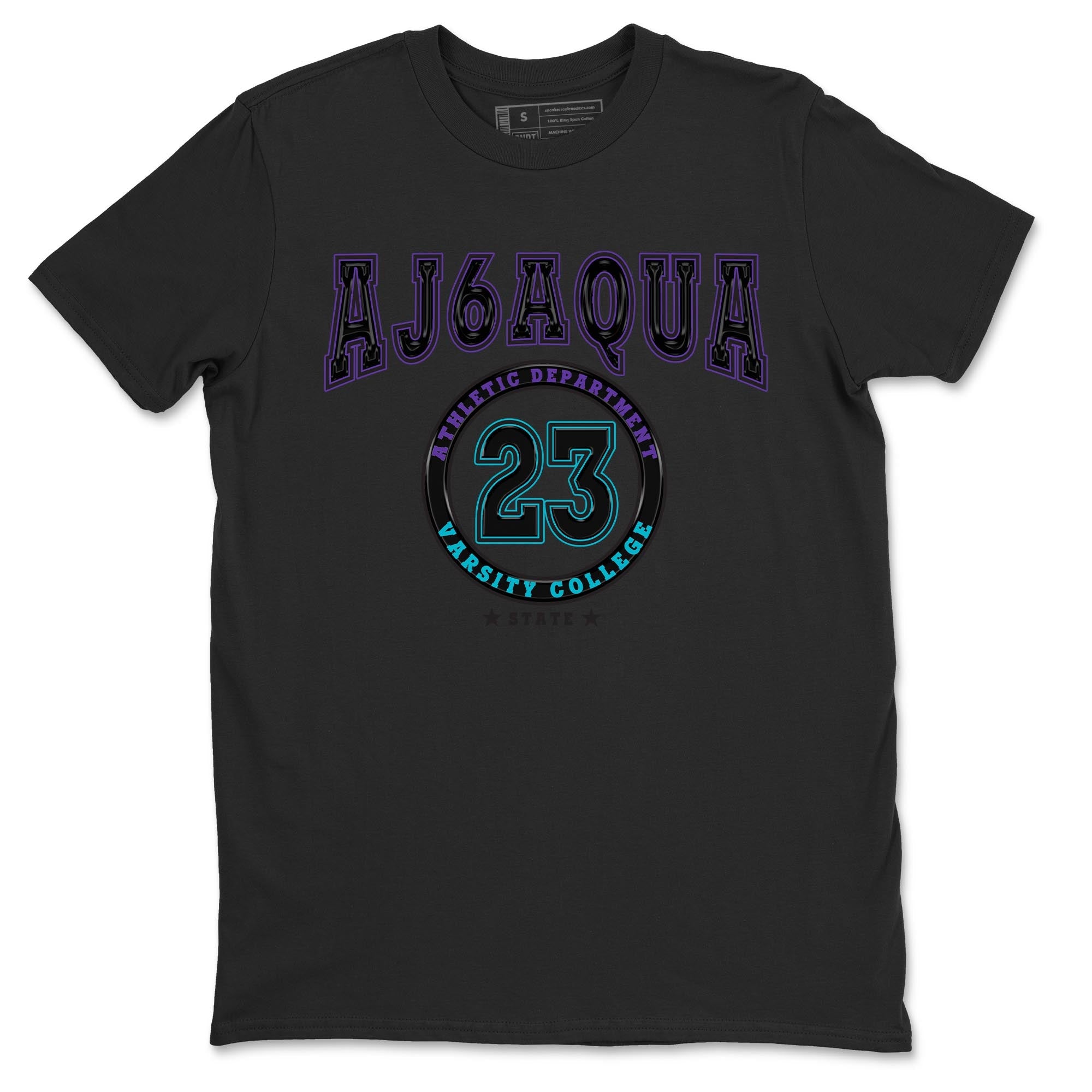 AJ6 Aqua shirt to match jordans Varsity sneaker release tees Air Jordan 6 Aqua SNRT Sneaker Tees Unisex Streetwear Clothing Black 2 T-Shirt