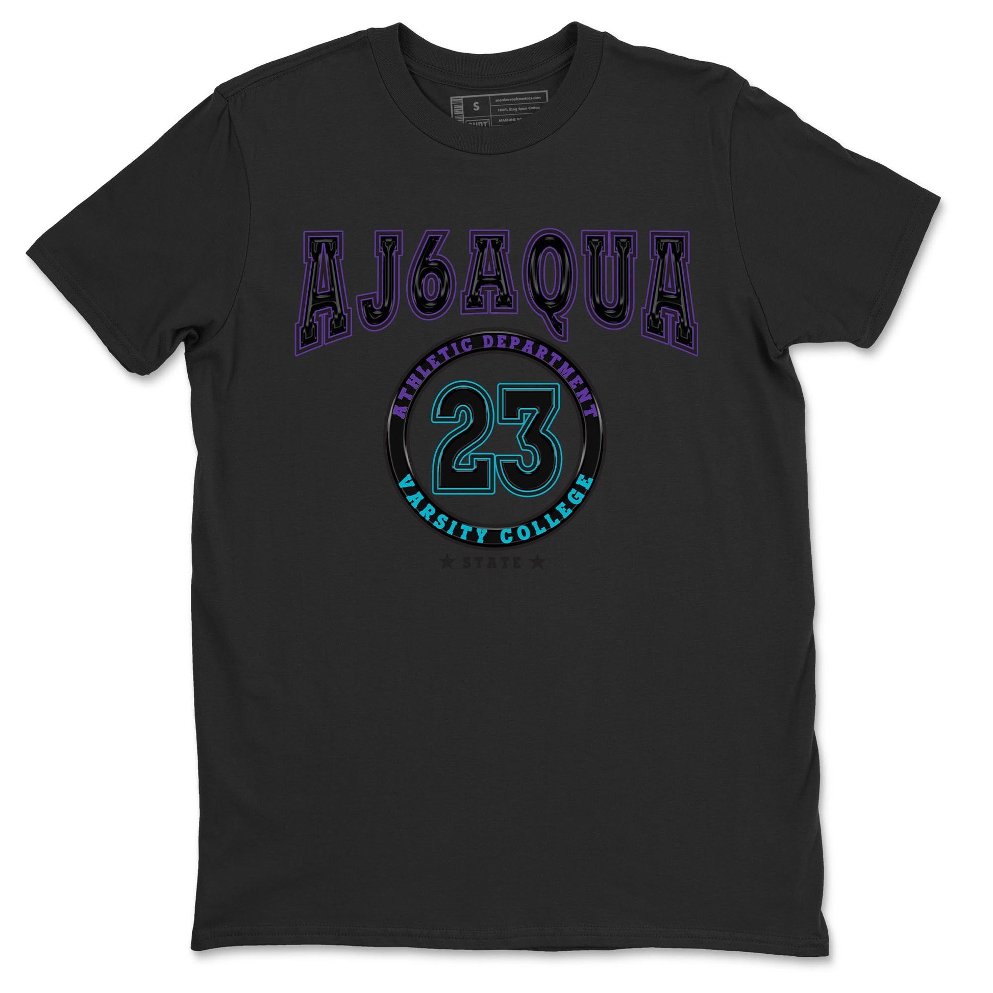 AJ6 Aqua shirt to match jordans Varsity sneaker release tees Air Jordan 6 Aqua SNRT Sneaker Tees Unisex Streetwear Clothing Black 2 T-Shirt