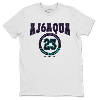 AJ6 Aqua shirt to match jordans Varsity sneaker release tees Air Jordan 6 Aqua SNRT Sneaker Tees Unisex Streetwear Clothing White 2 T-Shirt