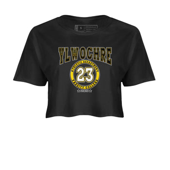 Varsity sneaker match tees to Yellow Ochre 6s street fashion brand for shirts to match Jordans SNRT Sneaker Tees Air Jordan 6 Yellow Ochre unisex t-shirt Black 2 crop shirt