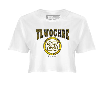 Varsity sneaker match tees to Yellow Ochre 6s street fashion brand for shirts to match Jordans SNRT Sneaker Tees Air Jordan 6 Yellow Ochre unisex t-shirt White 2 crop shirt