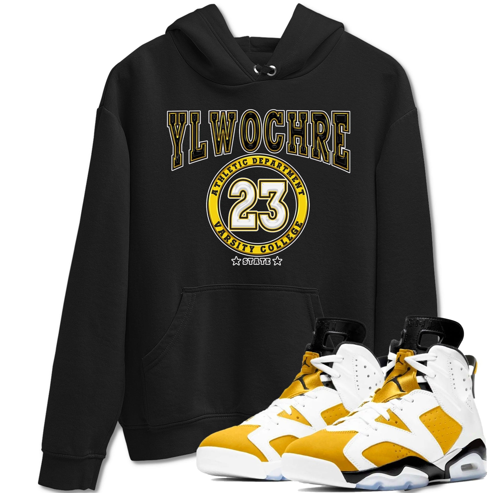 Varsity sneaker match tees to Yellow Ochre 6s street fashion brand for shirts to match Jordans SNRT Sneaker Tees Air Jordan 6 Yellow Ochre unisex t-shirt Black 1 unisex shirt