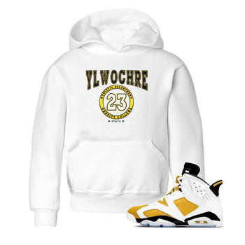 Varsity sneaker match tees to Yellow Ochre 6s street fashion brand for shirts to match Jordans SNRT Sneaker Tees Air Jordan 6 Yellow Ochre unisex t-shirt White 1 youth shirt