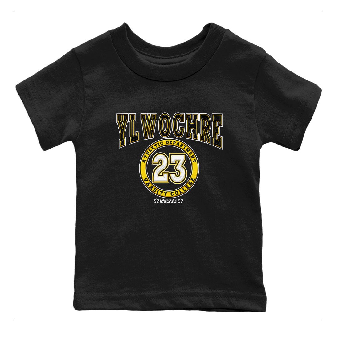 Varsity sneaker match tees to Yellow Ochre 6s street fashion brand for shirts to match Jordans SNRT Sneaker Tees Air Jordan 6 Yellow Ochre unisex t-shirt Black 2 youth shirt