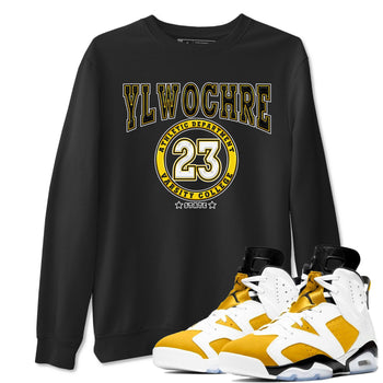 Varsity sneaker match tees to Yellow Ochre 6s street fashion brand for shirts to match Jordans SNRT Sneaker Tees Air Jordan 6 Yellow Ochre unisex t-shirt Black 1 unisex shirt