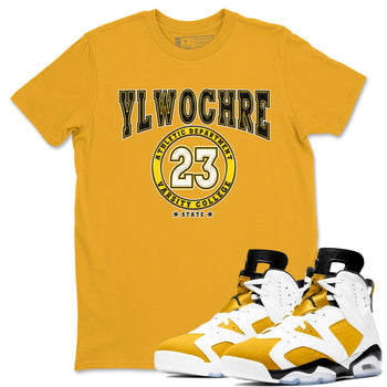 Varsity sneaker match tees to Yellow Ochre 6s street fashion brand for shirts to match Jordans SNRT Sneaker Tees Air Jordan 6 Yellow Ochre unisex t-shirt Gold 1 unisex shirt