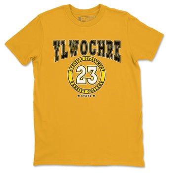 Varsity sneaker match tees to Yellow Ochre 6s street fashion brand for shirts to match Jordans SNRT Sneaker Tees Air Jordan 6 Yellow Ochre unisex t-shirt Gold 2 unisex shirt