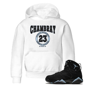 Air Jordan 7 Chambray shirt to match jordans Varsity sneaker tees AJ7 Chambray SNRT Sneaker Release Tees Baby Toddler White 1 T-Shirt