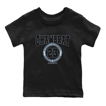 Air Jordan 7 Chambray shirt to match jordans Varsity sneaker tees AJ7 Chambray SNRT Sneaker Release Tees Baby Toddler Black 2 T-Shirt