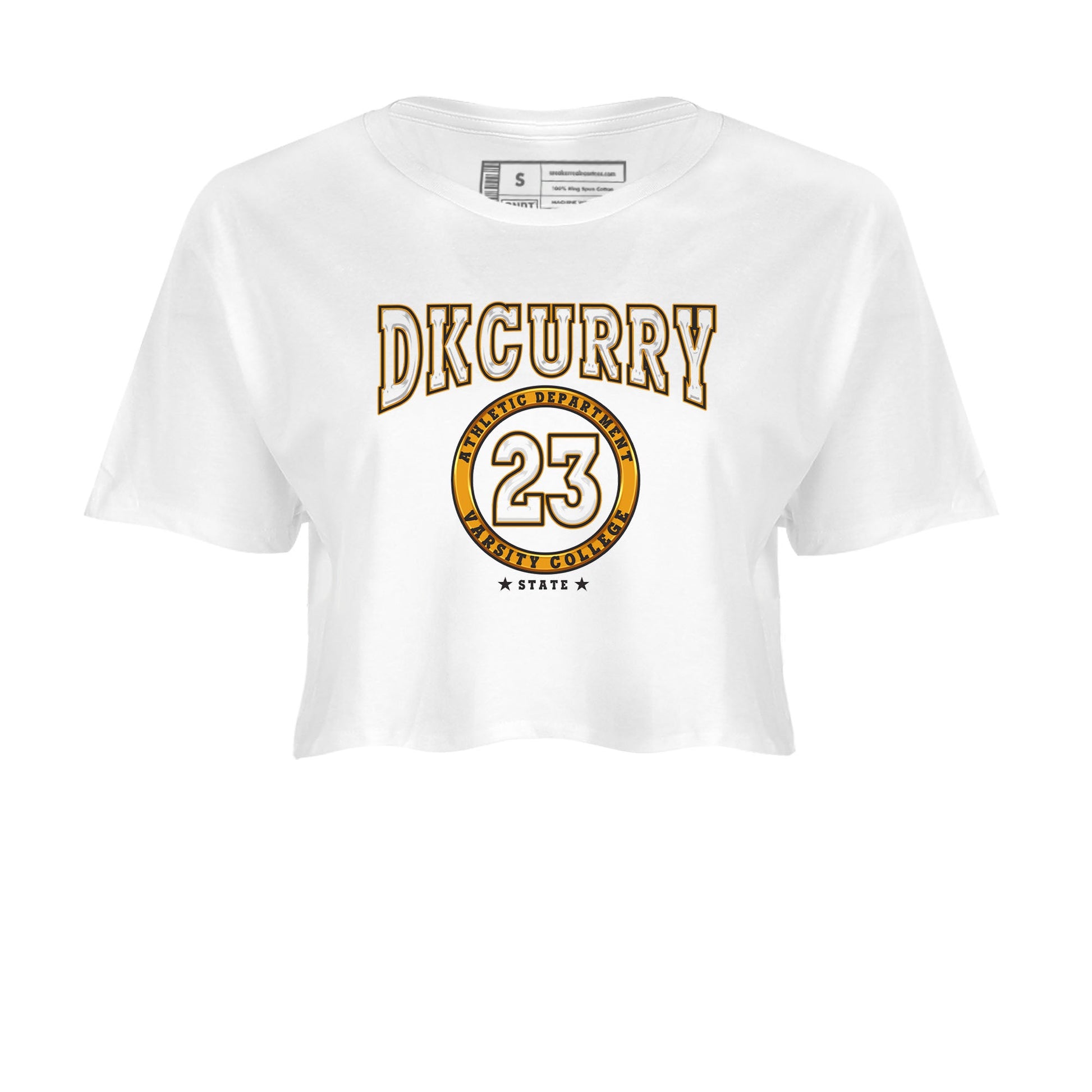 Varsity sneaker match tees to Dark Curry Reverse Curry street fashion brand for shirts to match Jordans SNRT Sneaker Tees Dunk Dark Curry unisex t-shirt White 2 crop shirt