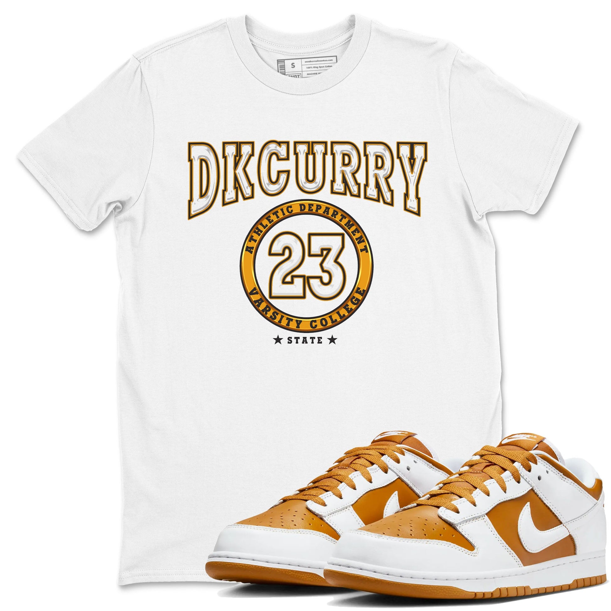 Varsity sneaker match tees to Dark Curry Reverse Curry street fashion brand for shirts to match Jordans SNRT Sneaker Tees Dunk Dark Curry unisex t-shirt White 1 unisex shirt