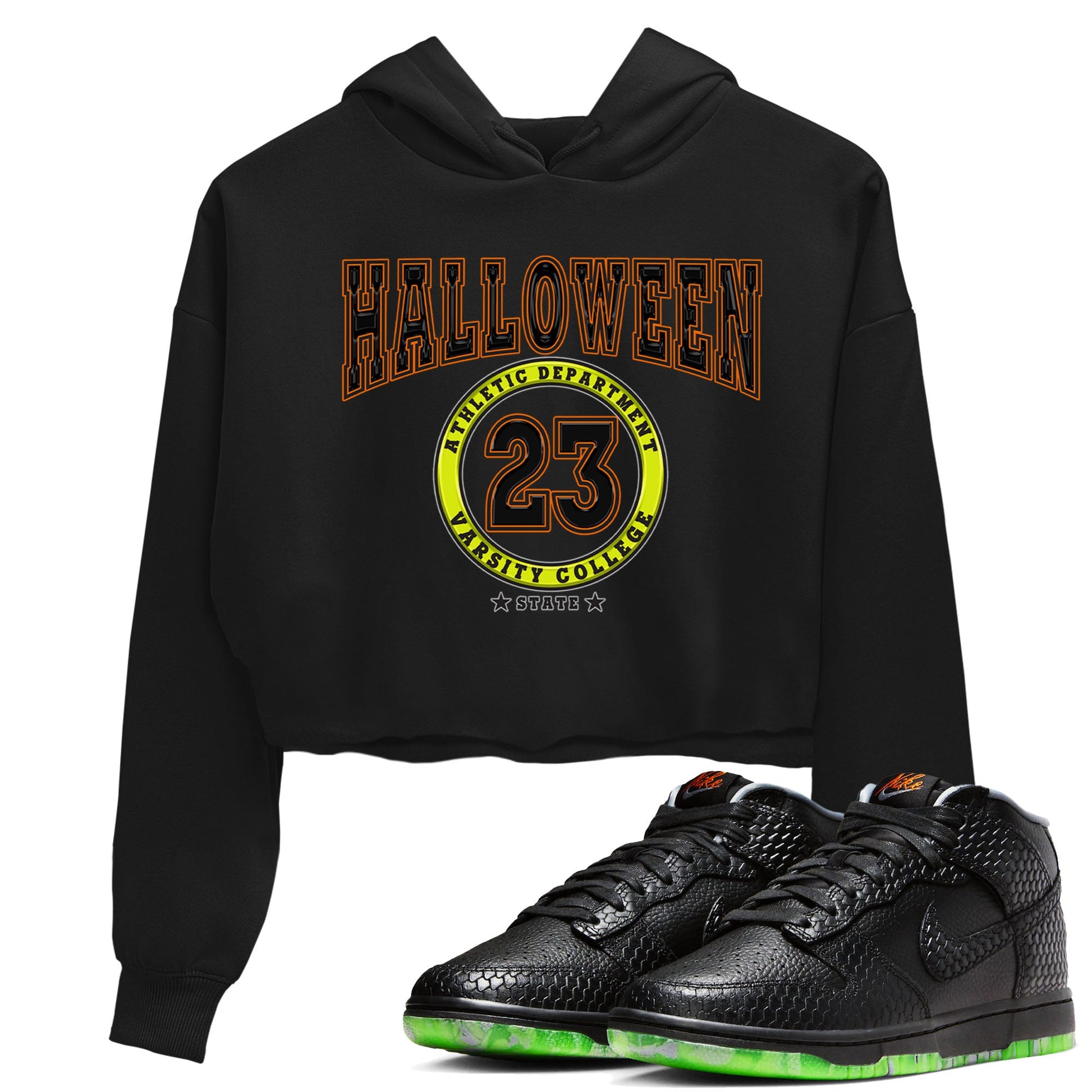 Nike Dunk Mid Premium shirt to match jordans Varsity sneaker tees Nike Dunk Mid Halloween SNRT Sneaker Tees Sneaker Matching Clothing Brand Black 1 Crop T-Shirt