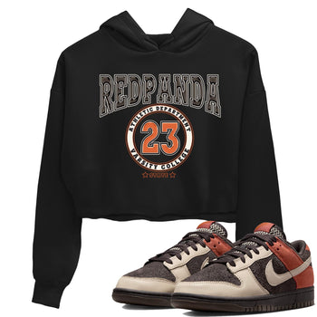 Nike Low Dunk Red Panda shirt to match jordans Varsity sneaker tees Nike Dunk Red Panda SNRT Sneaker Tees Black 1 Crop T-Shirt