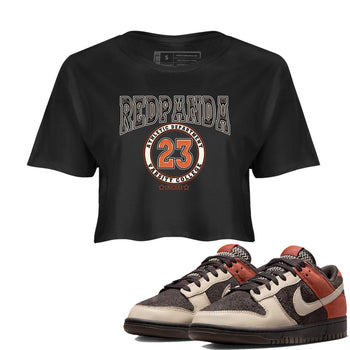 Nike Low Dunk Red Panda shirt to match jordans Varsity sneaker tees Nike Dunk Red Panda SNRT Sneaker Tees Black 1 Crop T-Shirt