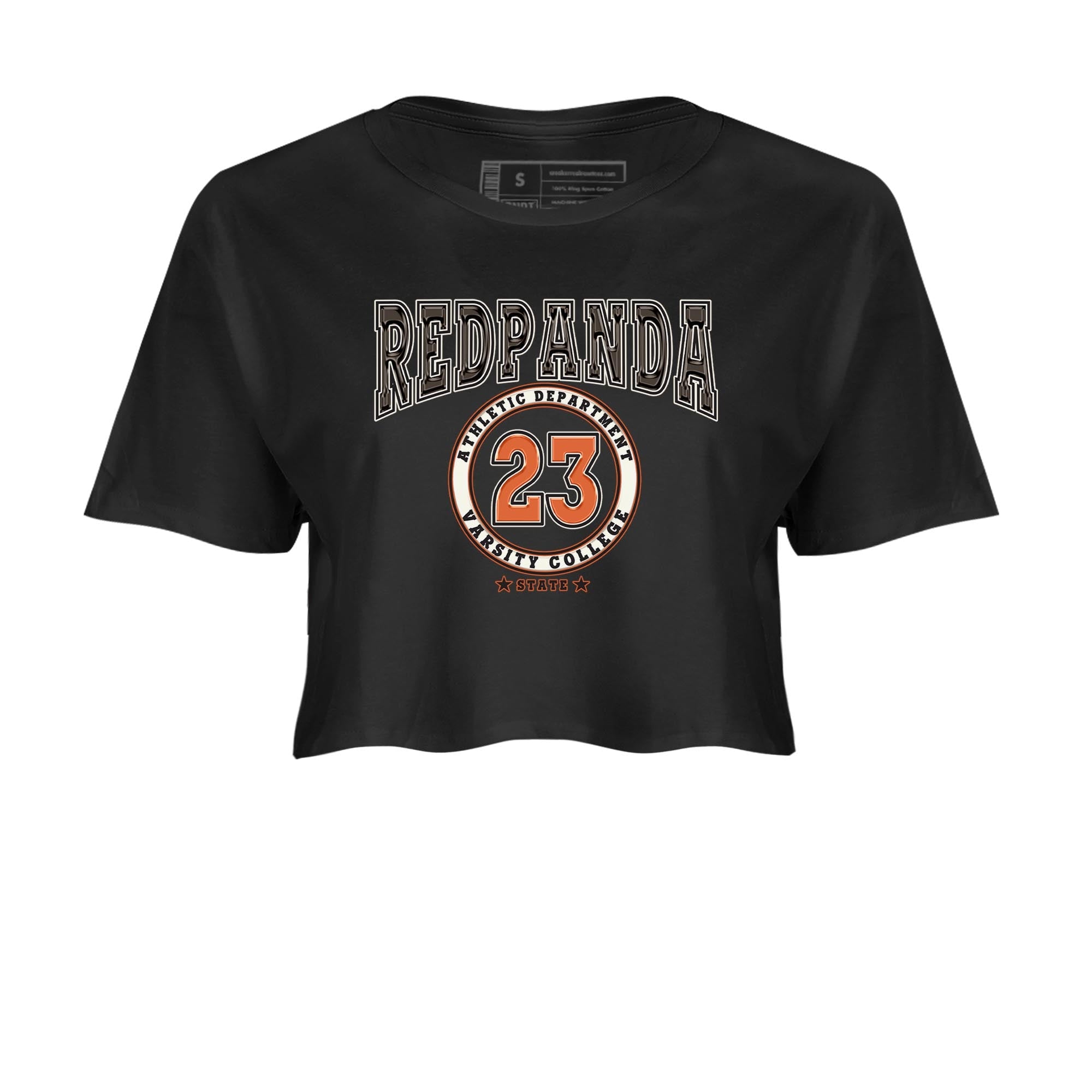 Nike Low Dunk Red Panda shirt to match jordans Varsity sneaker tees Nike Dunk Red Panda SNRT Sneaker Tees Black 2 Crop T-Shirt