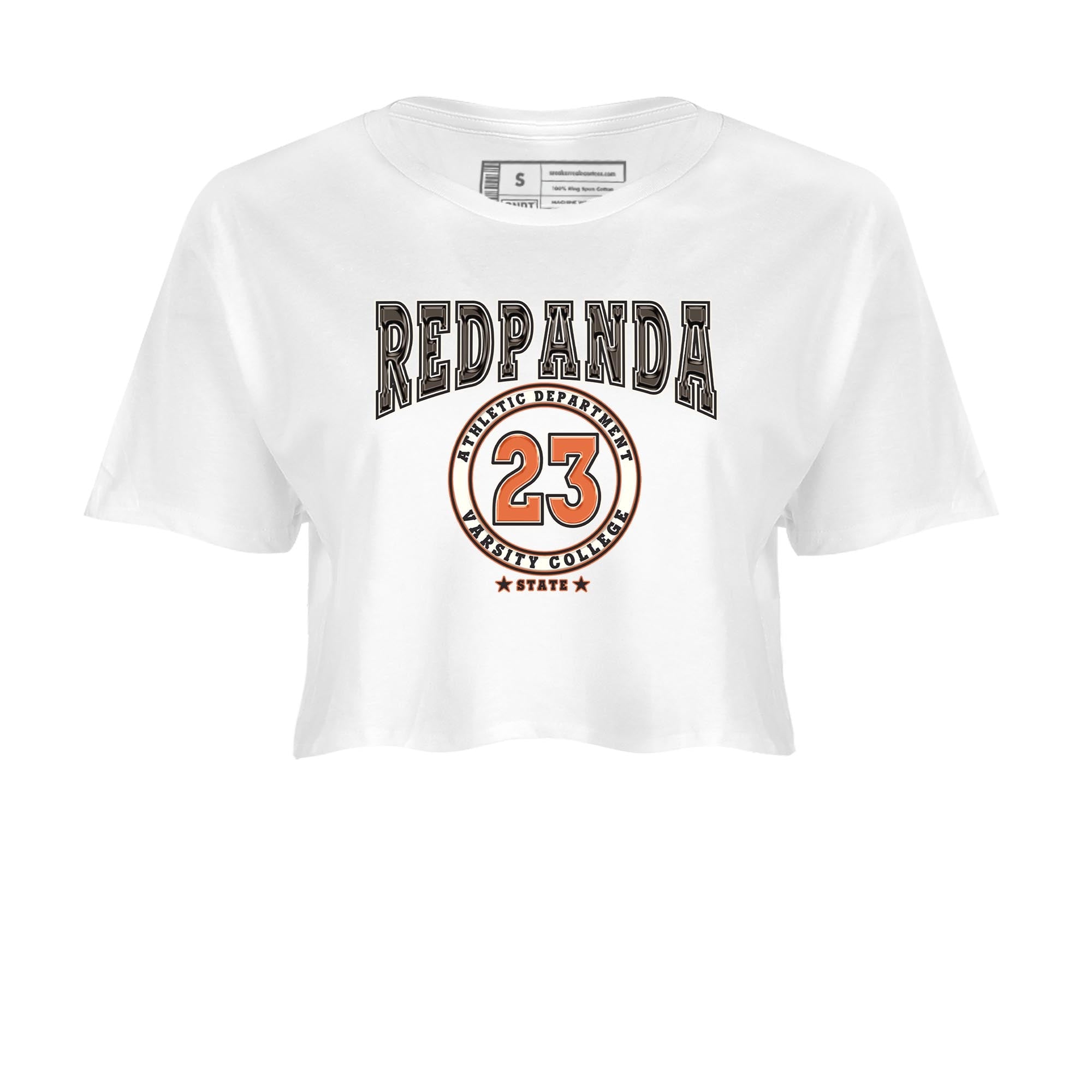 Nike Low Dunk Red Panda shirt to match jordans Varsity sneaker tees Nike Dunk Red Panda SNRT Sneaker Tees White 2 Crop T-Shirt