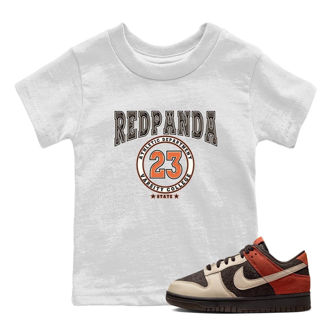 Nike Low Dunk Red Panda shirt to match jordans Varsity sneaker tees Nike Dunk Red Panda SNRT Sneaker Tees Baby Toddler White 1 T-Shirt